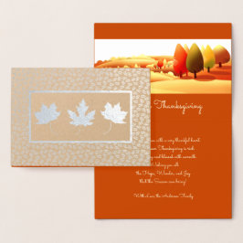 Tarjeta Con Relieve Metalizado Autumn Landscape Luxury Thankess Real