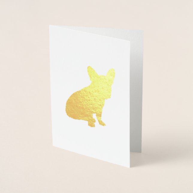 Tarjeta Con Relieve Metalizado Azul francés Bulldog Baby Shower francés francés (Anverso)