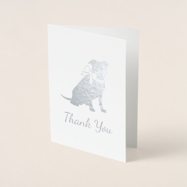 Tarjeta Con Relieve Metalizado Baby Shower de Bulldog Rosa (Anverso)