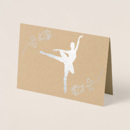 Tarjeta Con Relieve Metalizado Ballerina