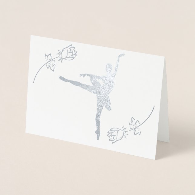 Tarjeta Con Relieve Metalizado Ballerina (Anverso)