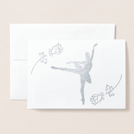 Tarjeta Con Relieve Metalizado Ballerina