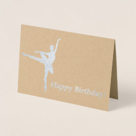 Tarjeta Con Relieve Metalizado Ballerina Birthday Card