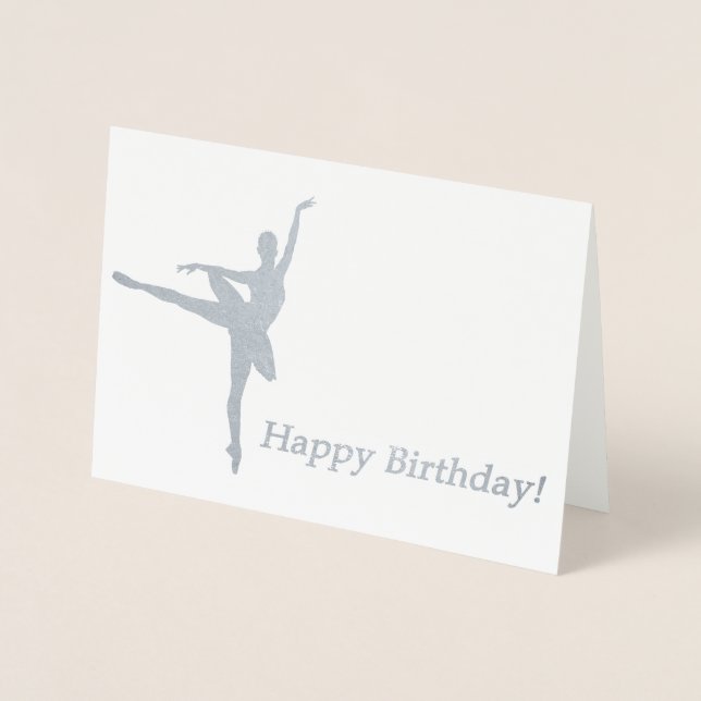 Tarjeta Con Relieve Metalizado Ballerina Birthday Card (Anverso)