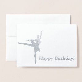Tarjeta Con Relieve Metalizado Ballerina Birthday Card