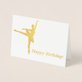 Tarjeta Con Relieve Metalizado Ballerina Birthday Card
