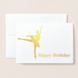 Tarjeta Con Relieve Metalizado Ballerina Birthday Card