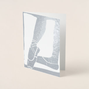 Tarjeta Con Relieve Metalizado Ballet Shoes