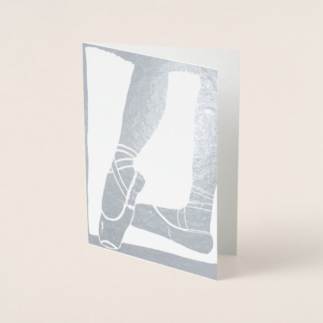 Tarjeta Con Relieve Metalizado Ballet Shoes (Anverso)