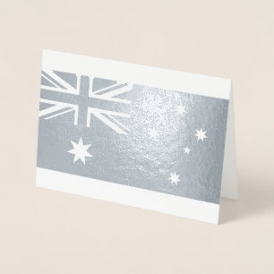 Tarjeta Con Relieve Metalizado Bandera de Australia