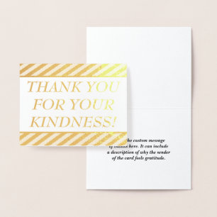 Tarjeta Con Relieve Metalizado Básico, claro "¡GRACIAS POR TU AMABILIDAD!" Tarjet