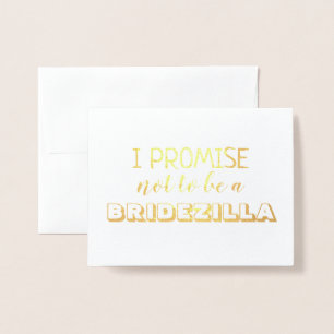 Tarjeta Con Relieve Metalizado BBRIDEZILLA   Divertida dama de honor o empleada d