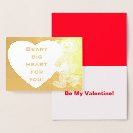 Tarjeta Con Relieve Metalizado Beary Big Heart Para Usted El día de San Valentín 