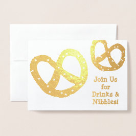 Tarjeta Con Relieve Metalizado Bebidas y canicas - Golden Pretzel - Personalizar