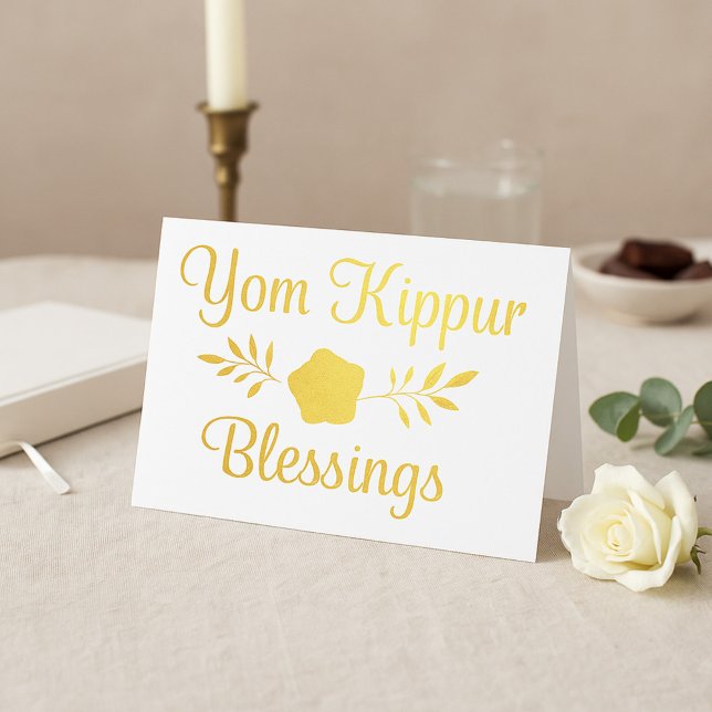 Tarjeta Con Relieve Metalizado Bendición para Yom Kippur (Subido por el creador)