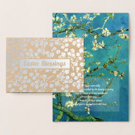 Tarjeta Con Relieve Metalizado Bendiciones de Pascua. Bella Artes Luxury Real