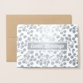 Tarjeta Con Relieve Metalizado Bendiciones de Pascua. Bella Artes Luxury Real