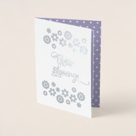 Tarjeta Con Relieve Metalizado Bendiciones de Pascua. Pequeño ángel afroamericano