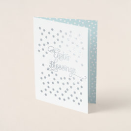 Tarjeta Con Relieve Metalizado Bendiciones de Pascua. Pequeño ángel afroamericano