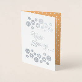 Tarjeta Con Relieve Metalizado Bendiciones de Pascua. Pequeño ángel afroamericano