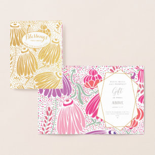 Tarjeta Con Relieve Metalizado Bendiciones reales de Relieve metalizado dorado Fl