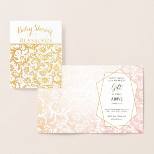 Tarjeta Con Relieve Metalizado Bendiciones reales de Relieve metalizado dorado Fl