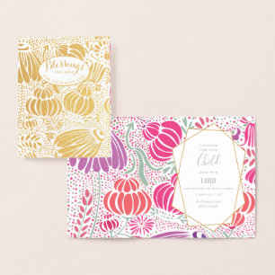 Tarjeta Con Relieve Metalizado Bendiciones reales de Relieve metalizado dorado Fl