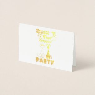Tarjeta Con Relieve Metalizado Bienvenido a la Fiesta de Cuatro Patas