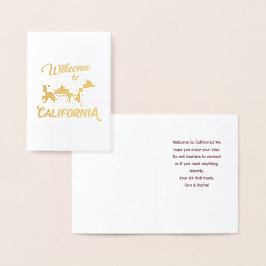 Tarjeta Con Relieve Metalizado Bienvenidos a California Bear Forest
