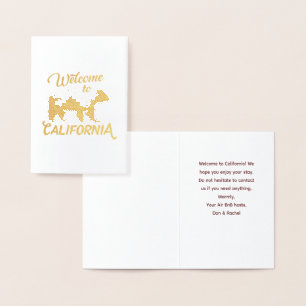 Tarjeta Con Relieve Metalizado Bienvenidos a California Bear Forest