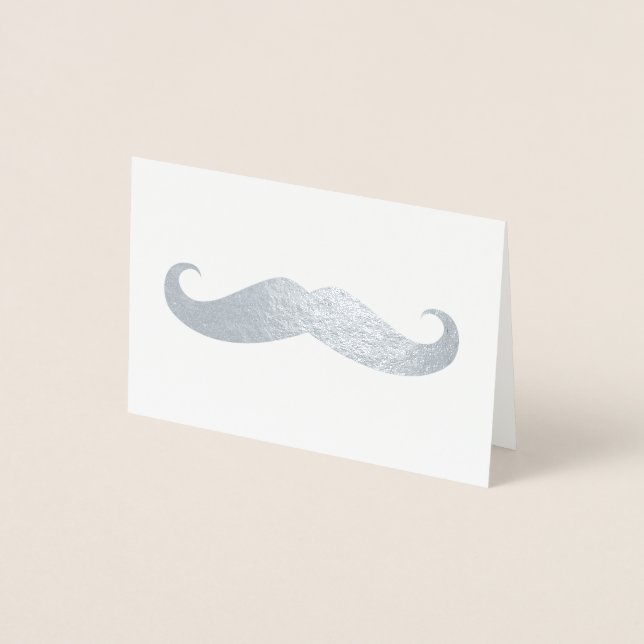 Tarjeta Con Relieve Metalizado Bigote (Anverso)