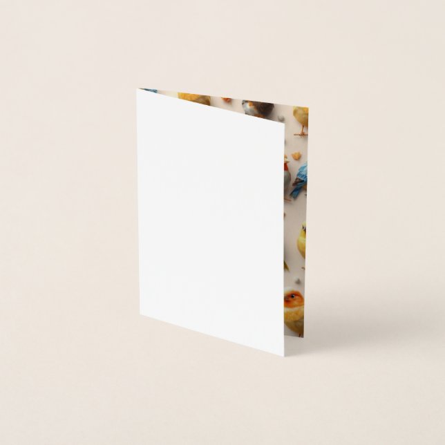 Tarjeta Con Relieve Metalizado Birds (Anverso)