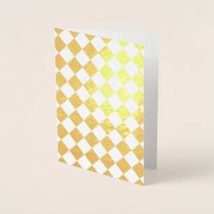 Tarjeta Con Relieve Metalizado Blanco y oro bajo control de diamantes