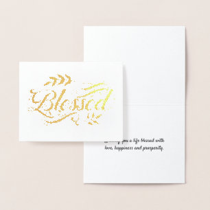 Tarjeta Con Relieve Metalizado Blessing Card Minimal Elegant Relieve metalizado d