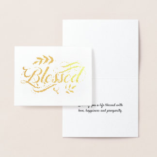 Tarjeta Con Relieve Metalizado Blessing Card Minimal Elegant Relieve metalizado d