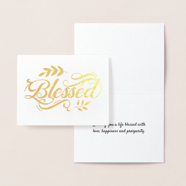 Tarjeta Con Relieve Metalizado Blessing Card Minimal Elegant Relieve metalizado d (Demostración)