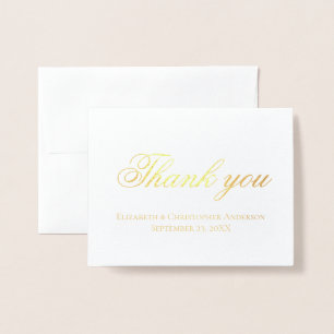 Tarjeta Con Relieve Metalizado Boda Agradecimiento Personalizado con Hojas de Oro