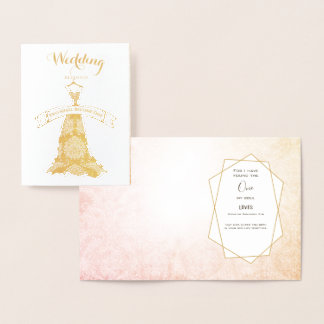 Tarjeta Con Relieve Metalizado Boda Bendiciendo que dos se convertirán en uno