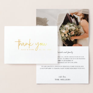 Tarjeta Con Relieve Metalizado Boda de fotografías manuscritas con guión simple G