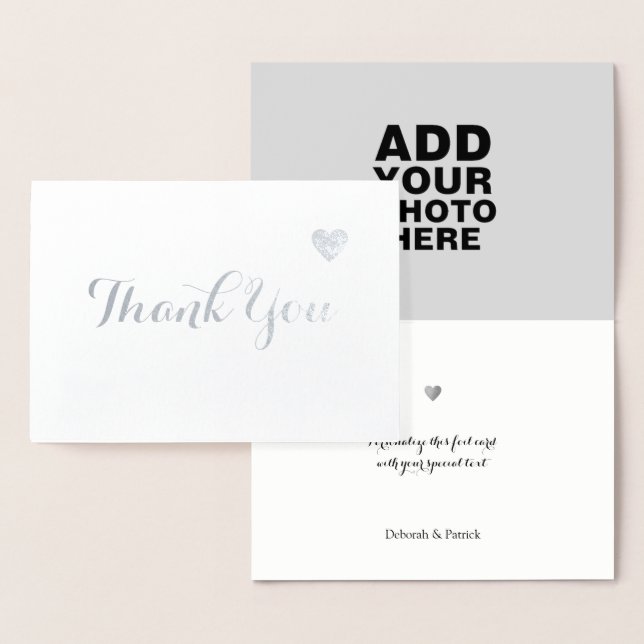 Tarjeta Con Relieve Metalizado boda de fotos de keepsake (Demostración)
