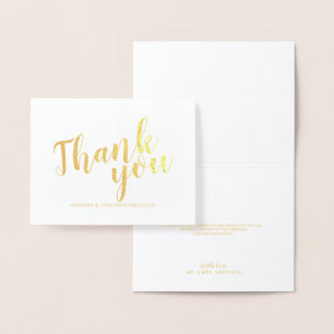 Tarjeta Con Relieve Metalizado Boda de guiones modernos gracias oro