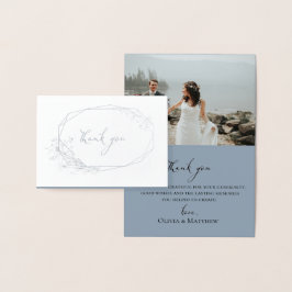 Tarjeta Con Relieve Metalizado Boda de guirnaldas botánicas de Relieve metalizado