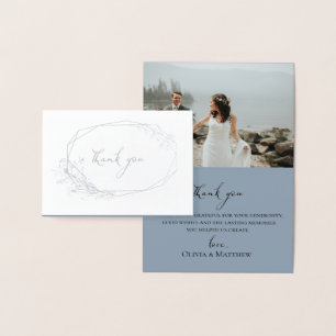 Tarjeta Con Relieve Metalizado Boda de guirnaldas botánicas de Relieve metalizado