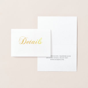 Tarjeta Con Relieve Metalizado Boda de oro. Tarjeta de detalles de Relieve metali