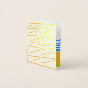 Tarjeta Con Relieve Metalizado Boda de Playa Moderna Elegante Monograma de LiveJo