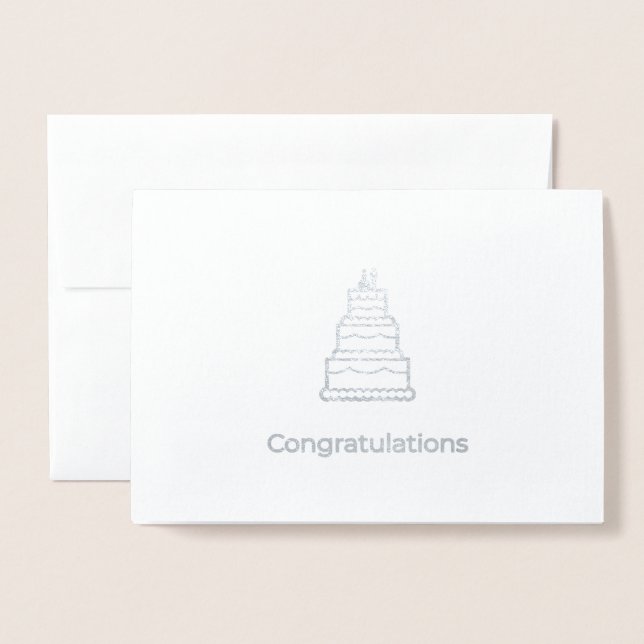 Tarjeta Con Relieve Metalizado Boda desea tarjeta de saludo de Relieve metalizado (Anverso con sobre)