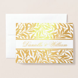 Tarjeta Con Relieve Metalizado Boda Foliage Calligraphy Marble GreenerenerenGold