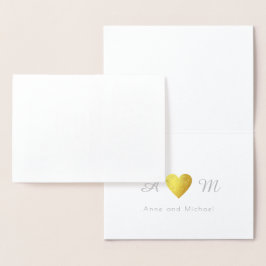 Tarjeta Con Relieve Metalizado boda monogramado de agradecimiento