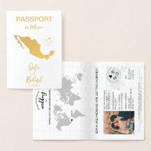 Boda Pasaporte de Destino Mapa Mundial de México R