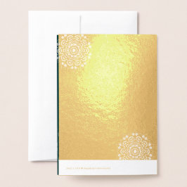 Tarjeta Con Relieve Metalizado boda verde textil simple